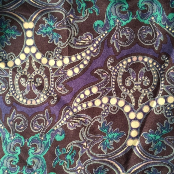 Jones NY Signature Stretch Floral Open Sleeve Oversized Top M Blue Purple - Picture 8 of 14